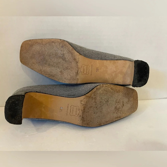 Talbots Leather Herringbone Pattern Heels Size 8 M - Picture 7 of 7